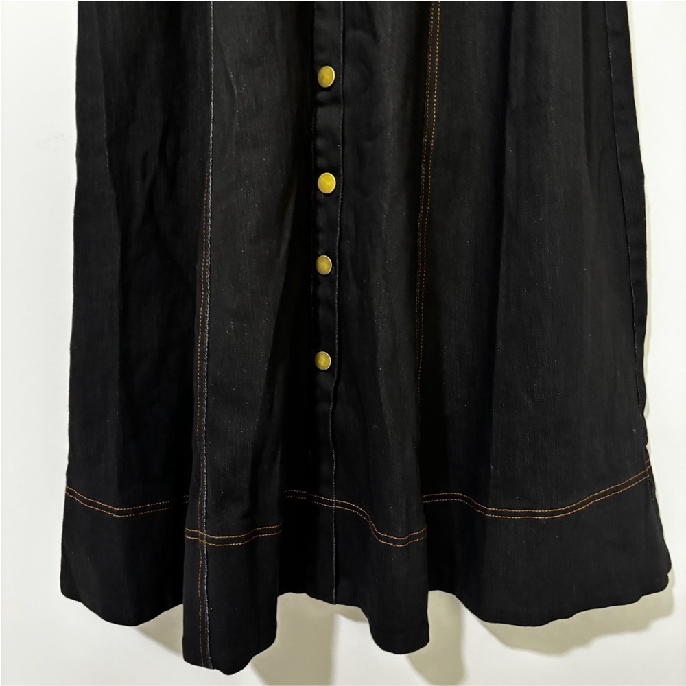 petal & pup MATEO LONG SLEEVE DENIM DRESS - BLACK size m - Picture 4 of 7